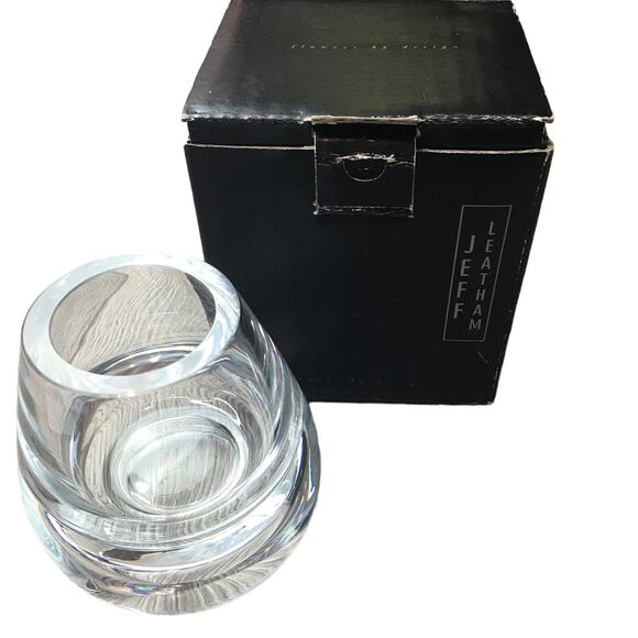 Jeff Leatham Transparent Art Glass Glassware Drinkware Egg Shaped With Box - Picture 1 of 5